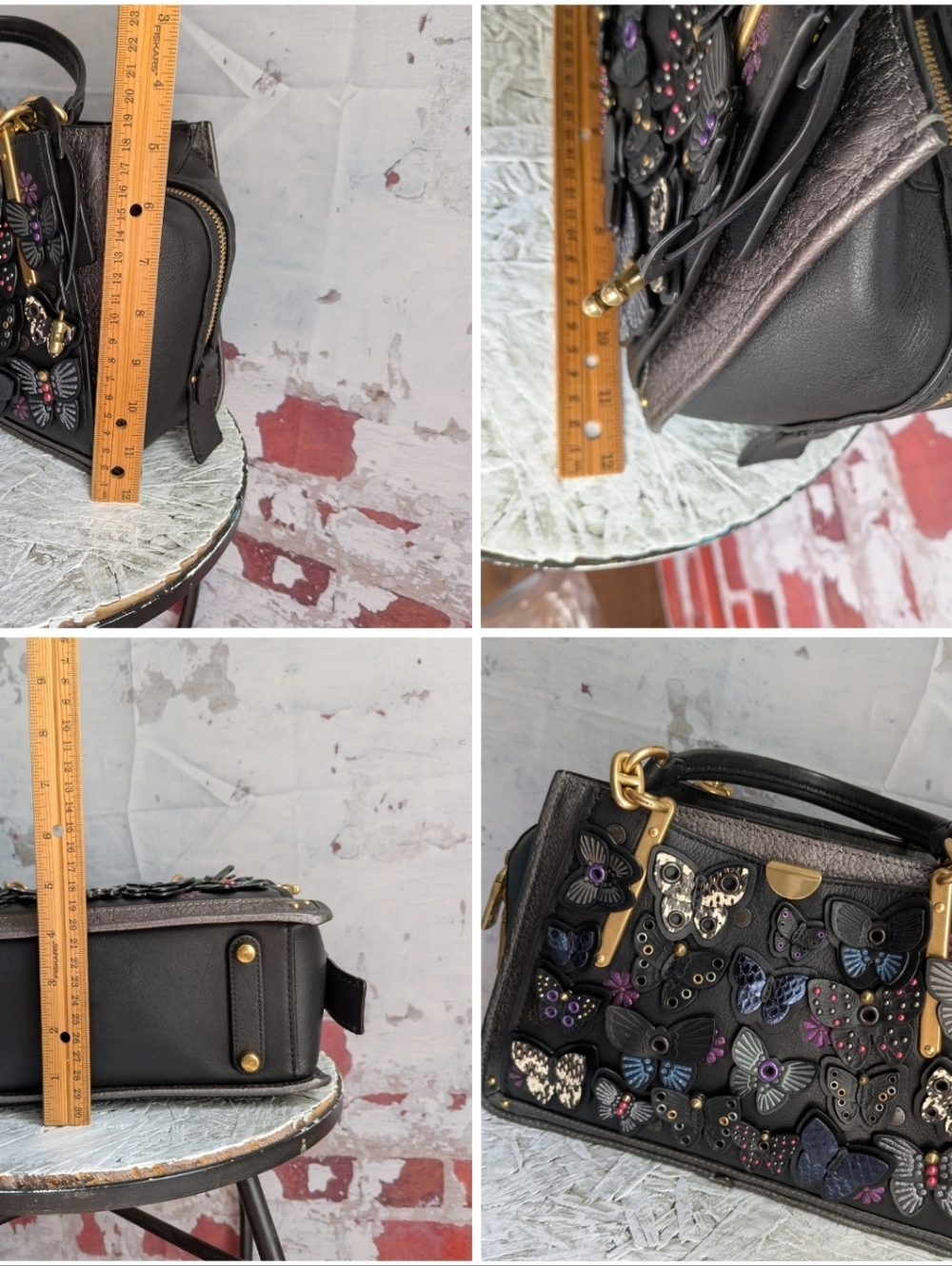 Coach Dreamer Butterfly 🦋 Exotic Snakeskin  Appliques Handbag. - Picture 16 of 16